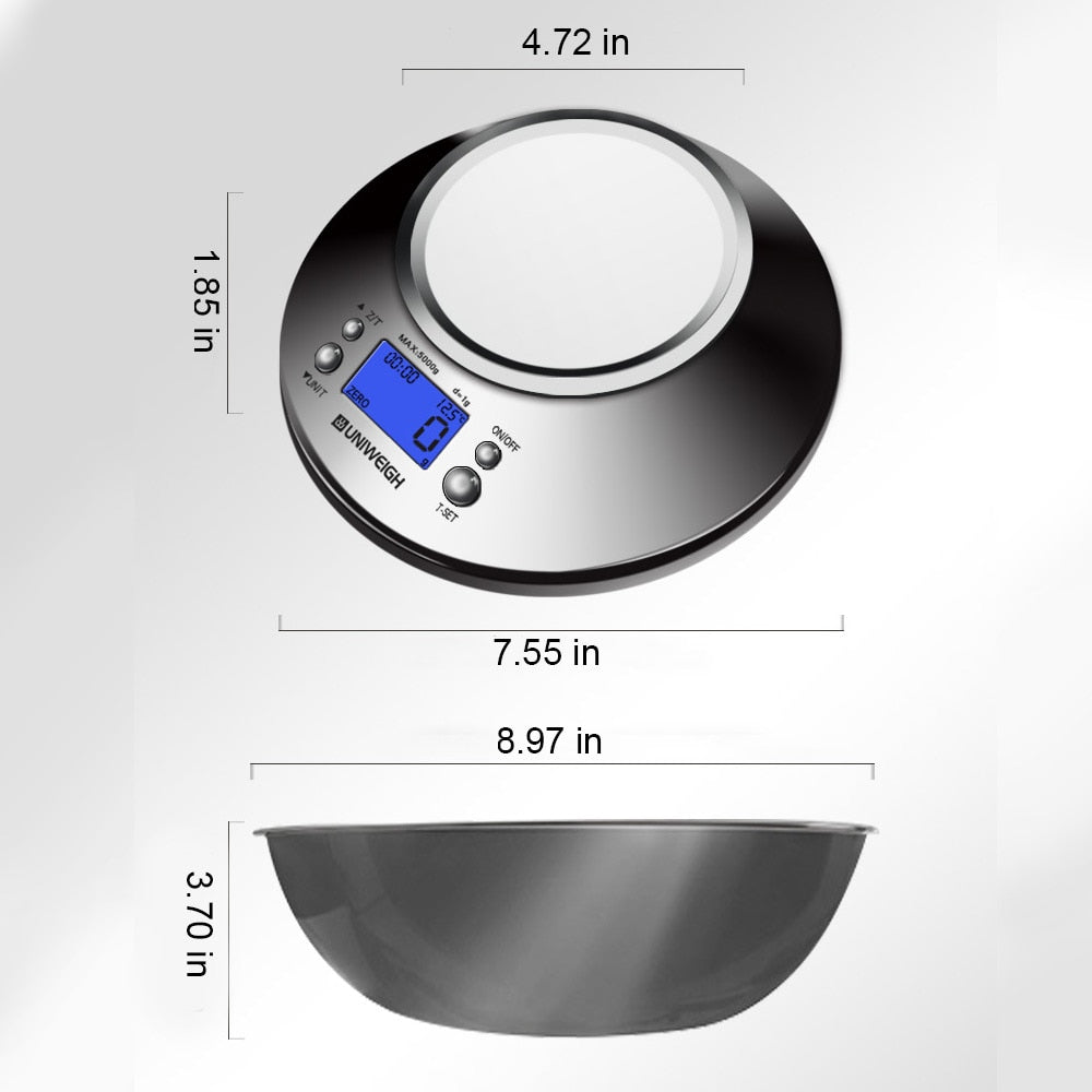 Digital Kitchen Scale High Accuracy 11lb/5kg Food Scale