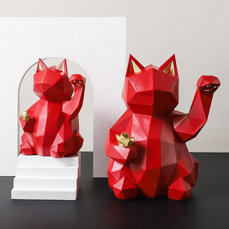 Resin Sculpture Lucky Cat Statue