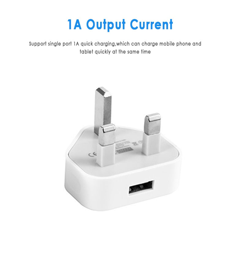 Universal UK Plug 3 Pin Wall Charger Adapter