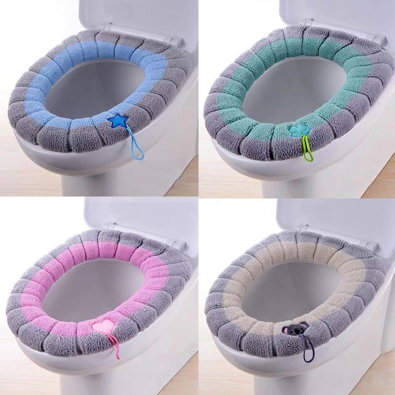 Warm Bathroom Toilet Pad Cushion with Handle