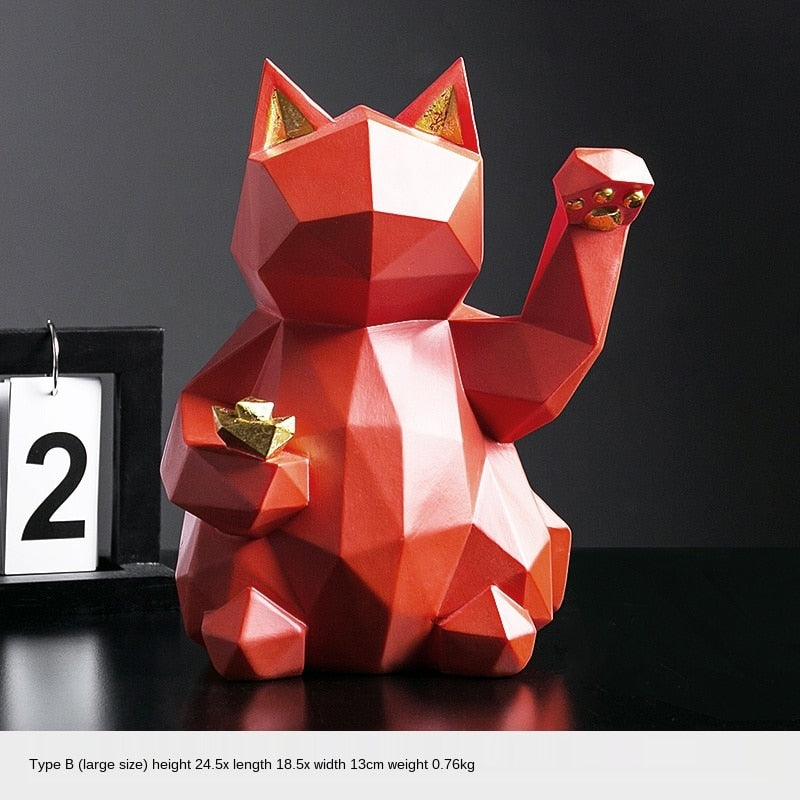 Resin Sculpture Lucky Cat Statue