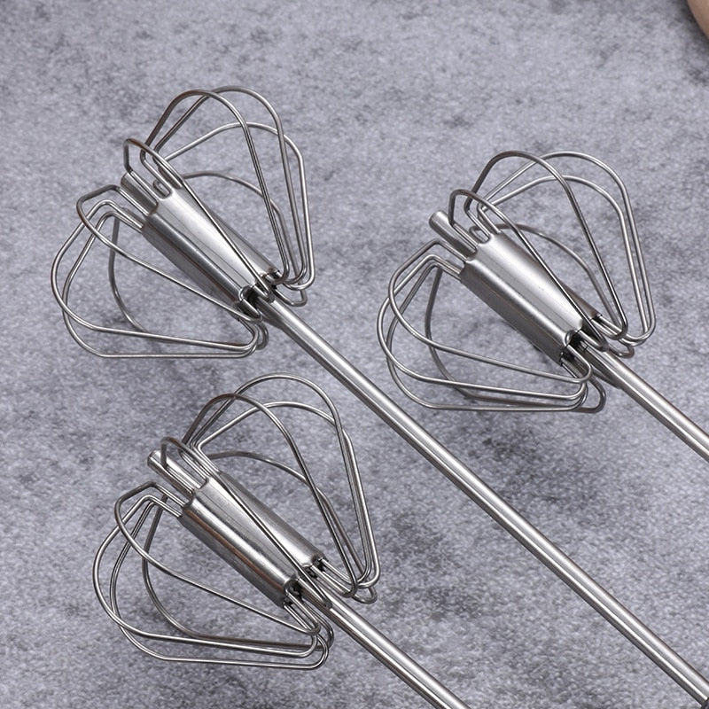 Hand Pressure Semi-automatic Stainless Steel Whisk Beater