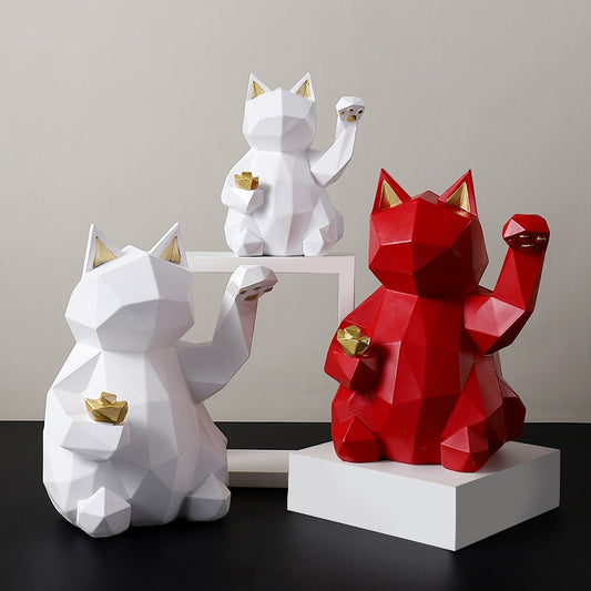 Resin Sculpture Lucky Cat Statue