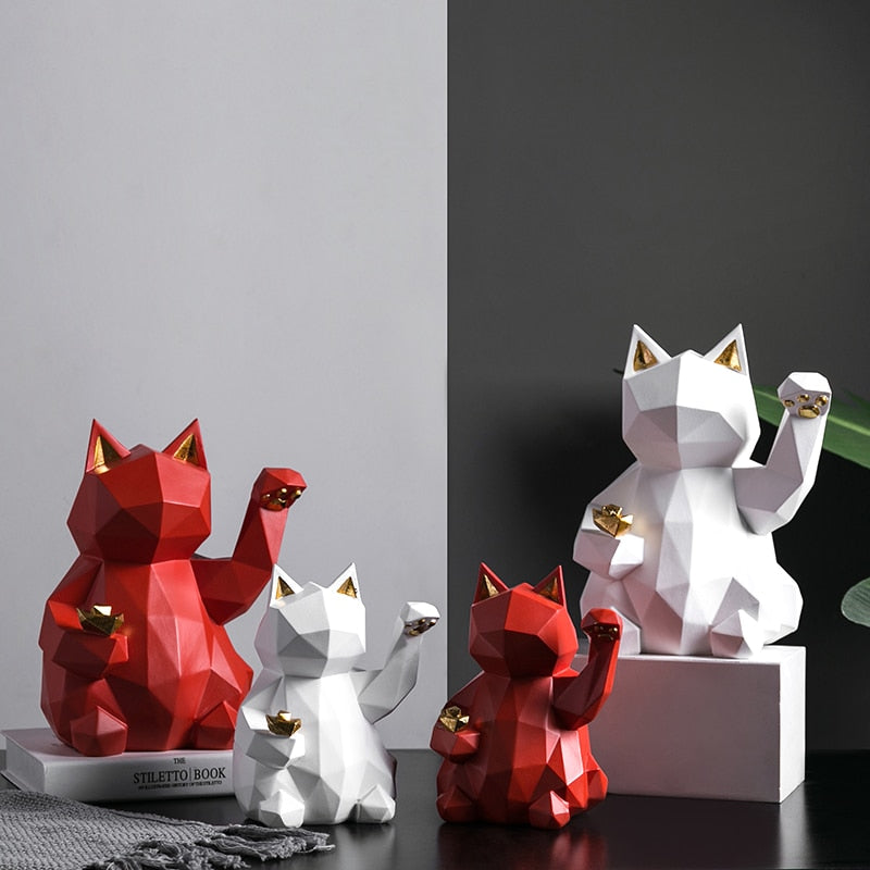 Resin Sculpture Lucky Cat Statue