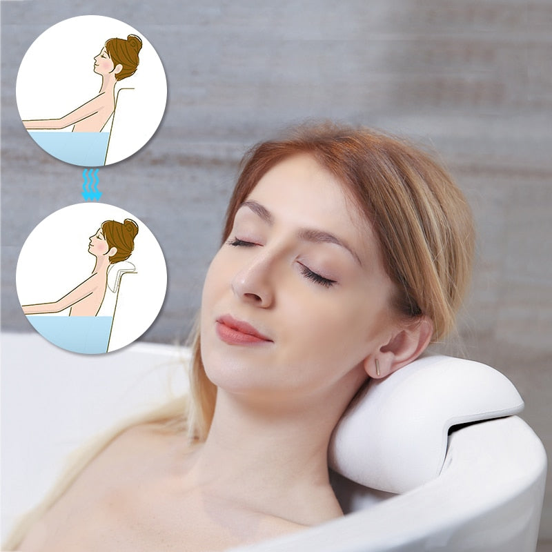 SPA Soft, Non-slip, Suction cups Bathtub Headrest