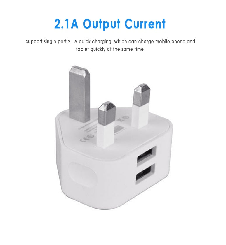 Universal UK Plug 3 Pin Wall Charger Adapter