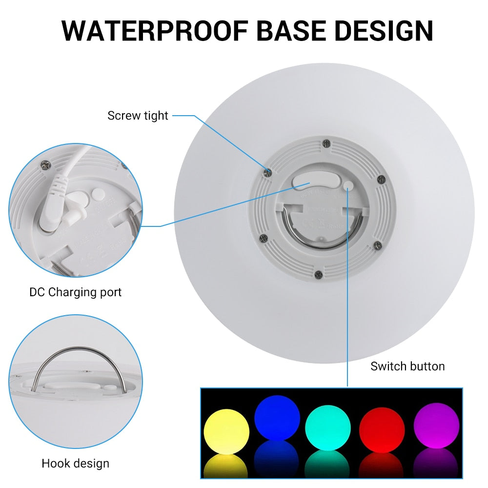 BORUiT RGB LED Waterproof Garden Ball Light