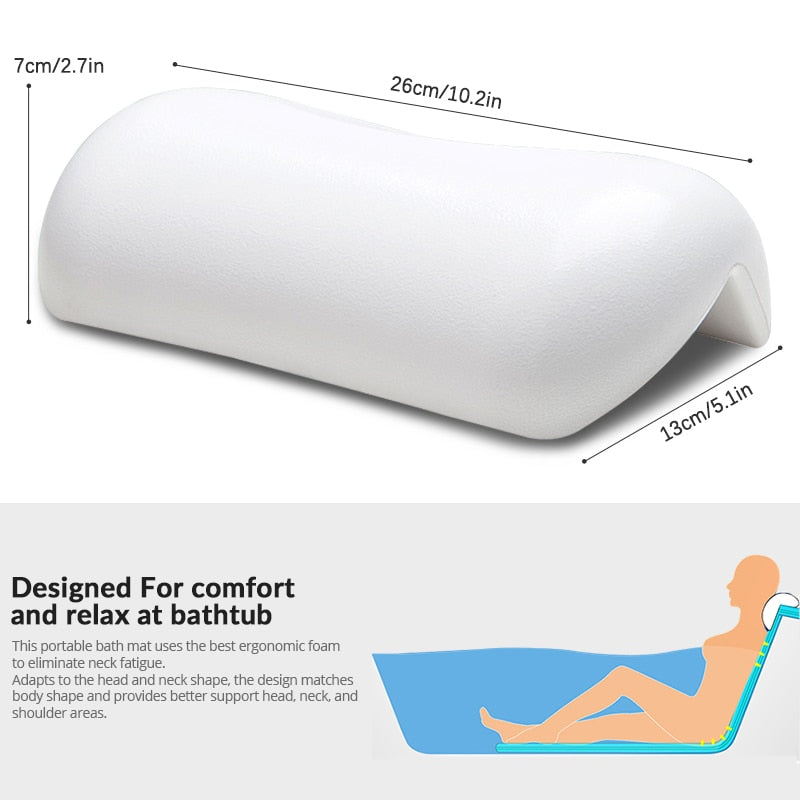 SPA Soft, Non-slip, Suction cups Bathtub Headrest