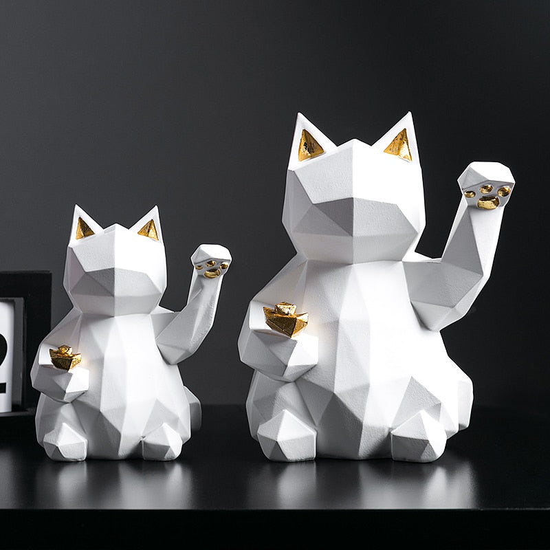 Resin Sculpture Lucky Cat Statue