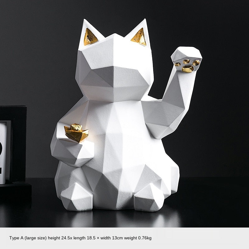 Resin Sculpture Lucky Cat Statue