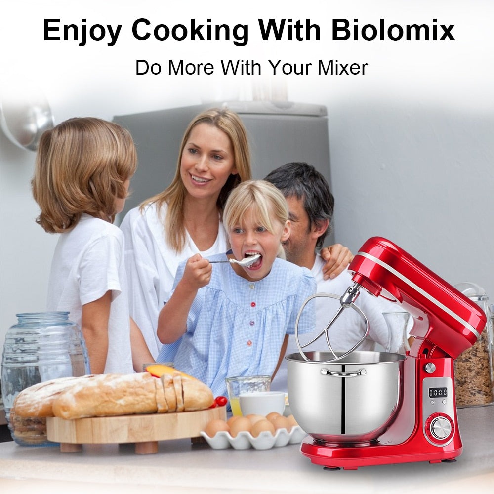 BioloMix 6L/5L Mixer Planetary 6-speed  Stainless Steel Food Blender Whisk.