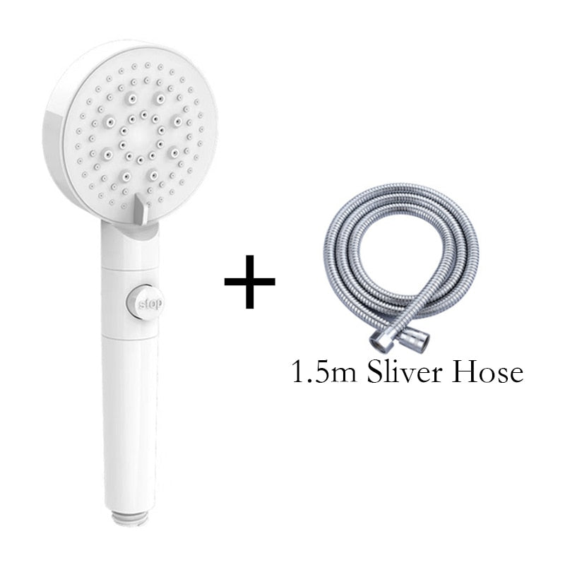 6 Modes, Head Adjustable, High Pressure, Water Saving, One-key Stop, Water Massage Shower Head