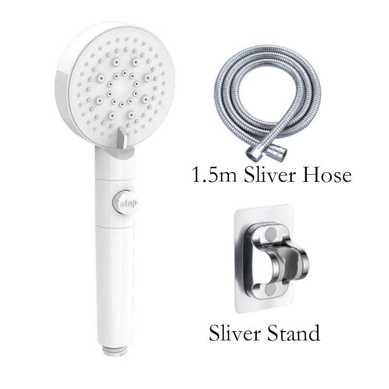 6 Modes, Head Adjustable, High Pressure, Water Saving, One-key Stop, Water Massage Shower Head