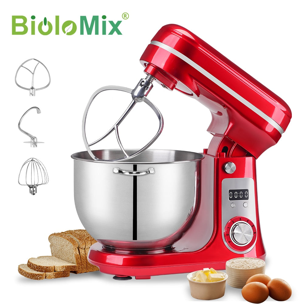 BioloMix 6L/5L Mixer Planetary 6-speed  Stainless Steel Food Blender Whisk.