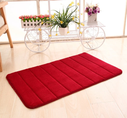 Cobblestone Embossed Bathroom Bath Mat Non-slip Carpet In Memory Foam Pad