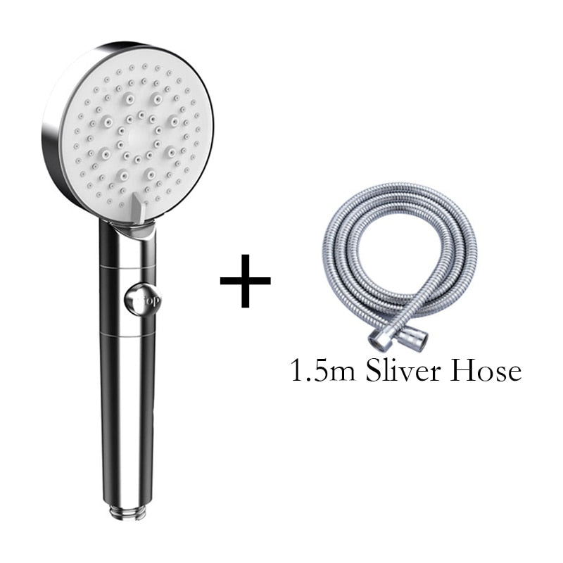 6 Modes, Head Adjustable, High Pressure, Water Saving, One-key Stop, Water Massage Shower Head