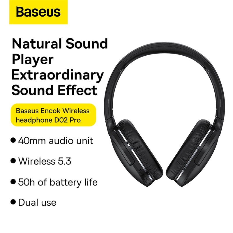 Baseus D02 Pro Wireless Bluetooth Headphones