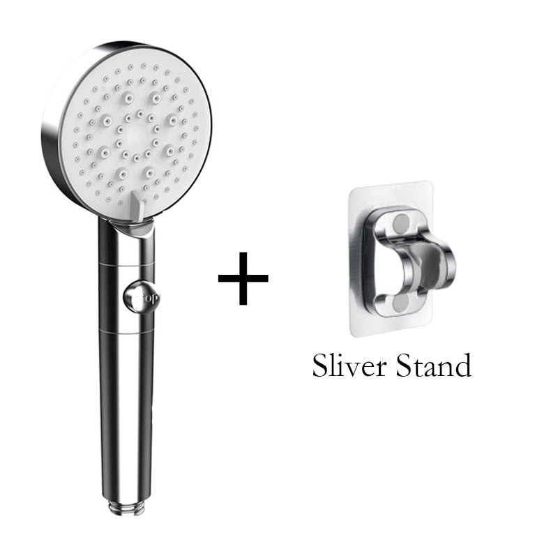 6 Modes, Head Adjustable, High Pressure, Water Saving, One-key Stop, Water Massage Shower Head