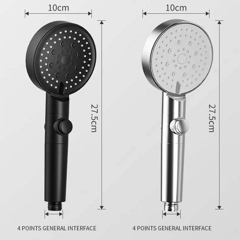 6 Modes, Head Adjustable, High Pressure, Water Saving, One-key Stop, Water Massage Shower Head