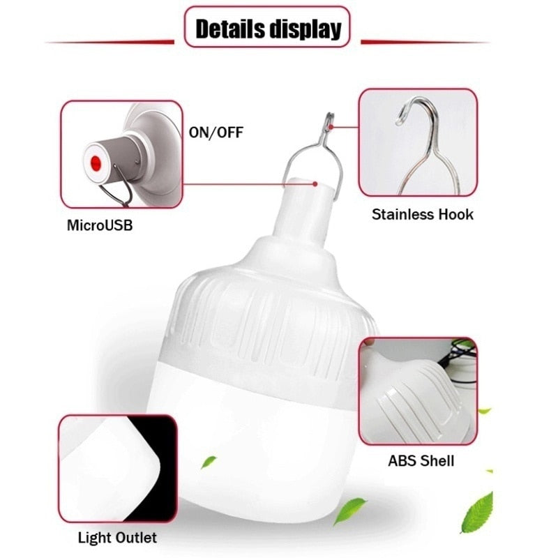 180W Portable Tent USB LED Battery Lantern