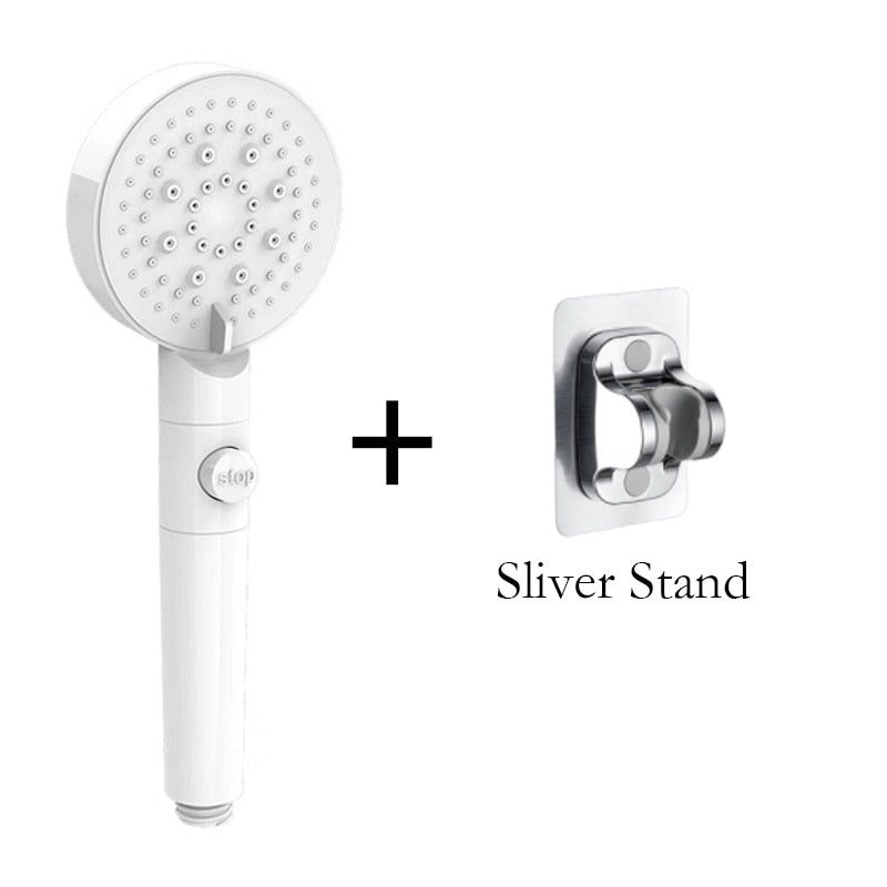 6 Modes, Head Adjustable, High Pressure, Water Saving, One-key Stop, Water Massage Shower Head