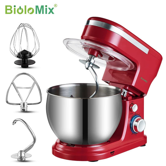 BioloMix 6L/5L Mixer Planetary 6-speed  Stainless Steel Food Blender Whisk.